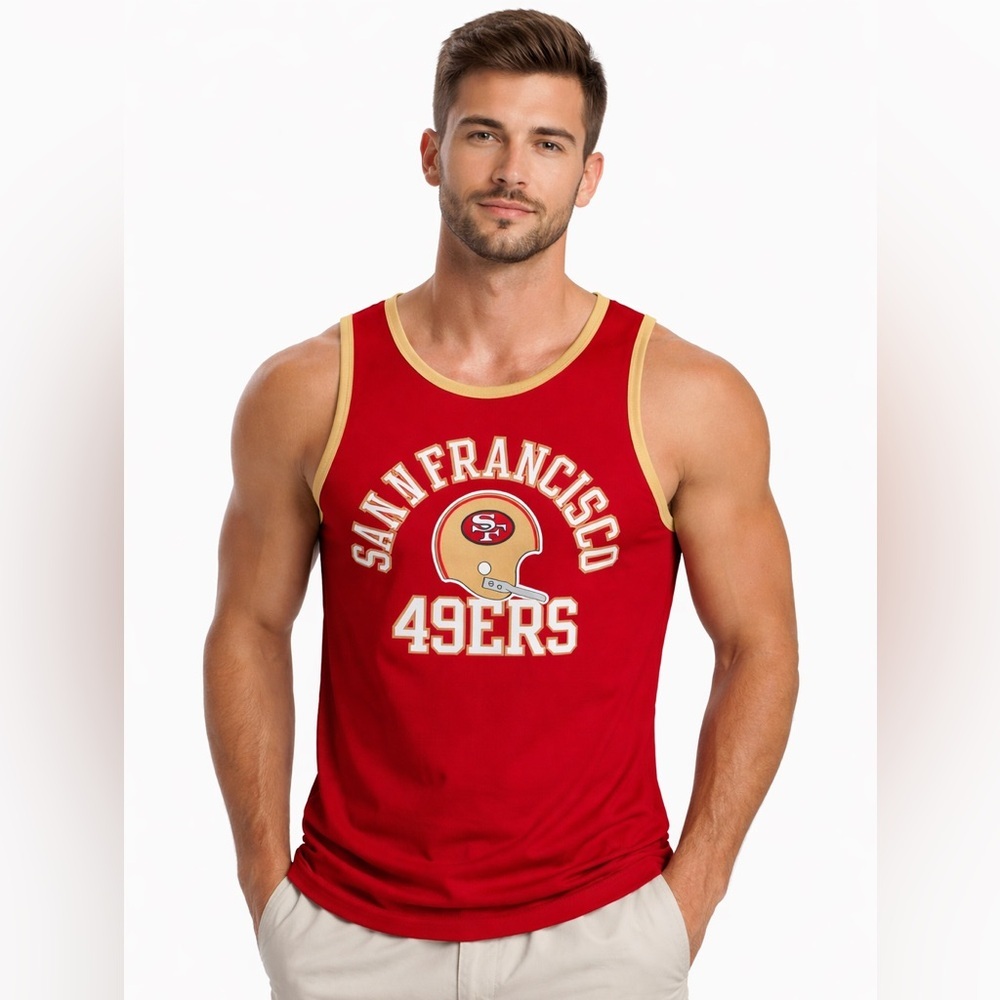Nike San Francisco 49ers Tank Top Mens M Red Gold NFL Muscle Shirt Athletic